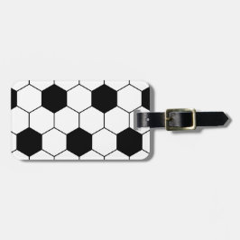 白黒サッカーボールパターン ラゲッジタグ