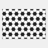 白黒サッカーボールパターン ラッピングペーパーシート (正面)