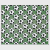 白黒サッカーボールパターン ラッピングペーパー (フラット)