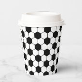 白黒サッカーボールパターン 紙コップ (裏面)
