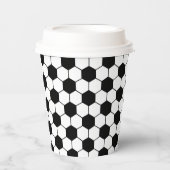 白黒サッカーボールパターン 紙コップ (正面)