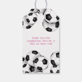 白黒サッカーボール子供の誕生日パーティー ギフトタグ (裏面)