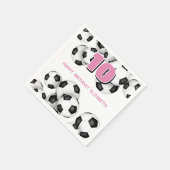 白黒サッカーボール子供の誕生日パーティー スタンダードカクテルナプキン (角)