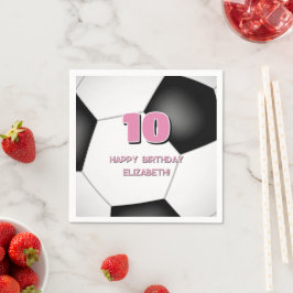 白黒サッカーボール子供の誕生日パーティー スタンダードカクテルナプキン