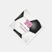 白黒サッカーボール子供の誕生日パーティー スタンダードカクテルナプキン (角)