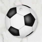 白黒サッカーボール子供の誕生日パーティー フェイバータグ (裏面)