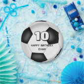 白黒サッカーボール子供の誕生日パーティー ペーパープレート (パーティー)