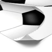 白黒サッカーボール子供の誕生日パーティー ポスター (角)