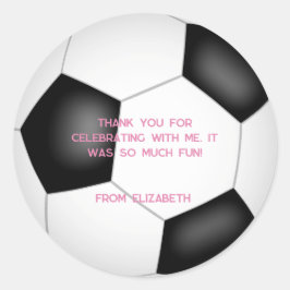 白黒サッカーボール子供の誕生日パーティー ラウンドシール