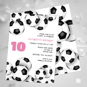 白黒サッカーボール子供の誕生日パーティー 招待状