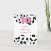 白黒サッカーボール子供の誕生日 カード (正面)