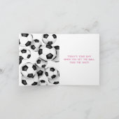 白黒サッカーボール子供の誕生日 カード (内部)