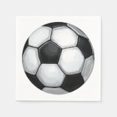 白黒サッカーボール スタンダードカクテルナプキン (正面)