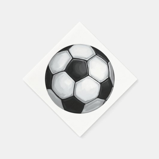 白黒サッカーボール スタンダードカクテルナプキン (角)