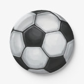 白黒サッカーボール ペーパープレート (正面)