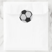 白黒サッカーボール ラウンドシール (バッグ)