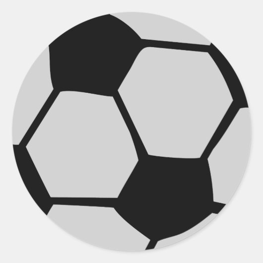 白黒サッカーボール ラウンドシール (正面)