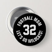 白黒サッカーマママージャージー番号 缶バッジ (正面&裏面)