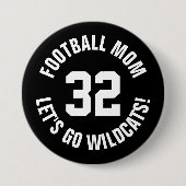 白黒サッカーマママージャージー番号 缶バッジ (正面)