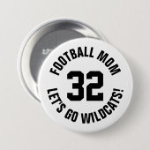 白黒サッカーマママージャージー番号 缶バッジ (正面&裏面)