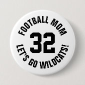 白黒サッカーマママージャージー番号 缶バッジ (正面)