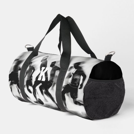 白黒サッモノグラムのカー ダッフルバッグ (右コーナー)