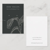 白黒サビットパームリーフスケッチイヤリングネックレス 名刺 (正面/裏面)