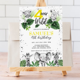 白黒サファリアニマルズ誕生日 招待状