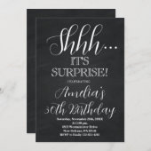 白黒サプライズ誕生日パーティー 招待状 (正面/裏面)