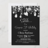 白黒サプライズ21歳の誕生日パーティー 招待状 (正面)