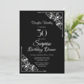 白黒サプライズ30th誕生日ディナー 招待状 (スタンド正面)