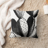 白黒サボテン クッション (ブランケット)