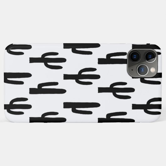 白黒サボテン。サッモダンチ模様 Case-Mate iPhoneケース (裏面(横))