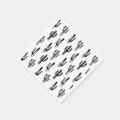 白黒サボテン。サボテン模様。植物学の スタンダードカクテルナプキン (角)