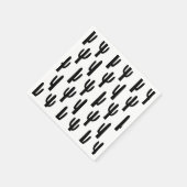 白黒サボテン。サボテン模様。植物学の スタンダードカクテルナプキン (角)