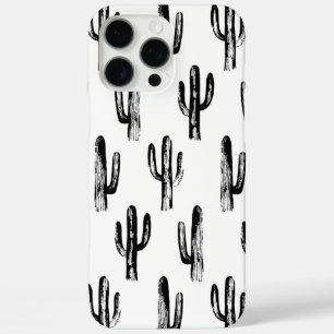 白黒サボテン。植物モダン模様 iPhone 16 PRO MAXケース