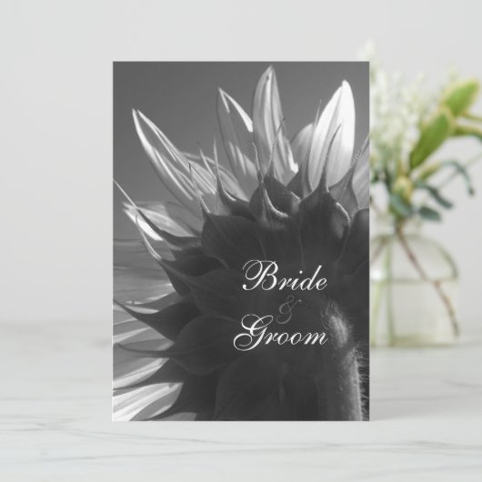 白黒サマーガーデンサンフラワー結婚ズ 招待状 (スタンド正面)