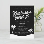 白黒サマーモダンビーチパーティースウィート16 招待状 (スタンド正面)
