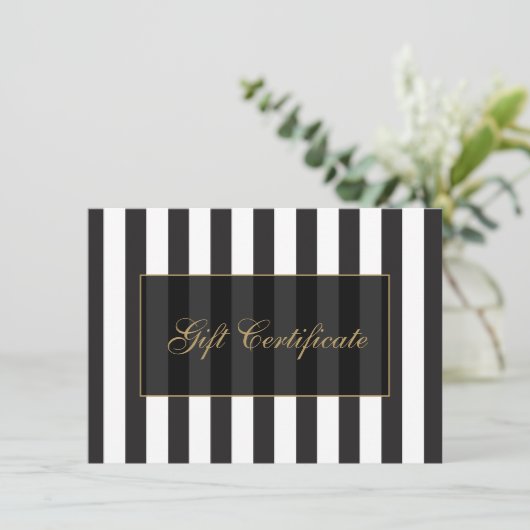 白黒サロンストライプギフト証明書 (スタンド正面)