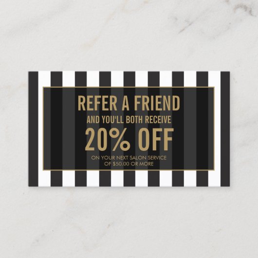 白黒サロンストライプ紹介カード 紹介カード (正面)