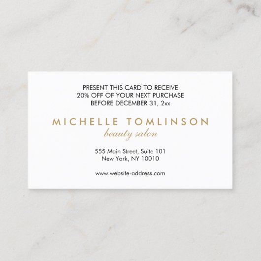 白黒サロンストライプIIIクーポンカード 割引カード (裏面)