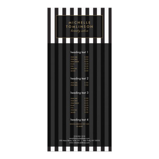 白黒サロンストライプIIIラックカード ラックカード (正面)