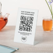 白黒サロンQRコードアポイントメント予約 台座サイン (インサイチュ)