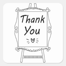 白黒サンキューウェディングパーティサイン