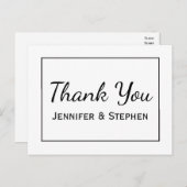 白黒サンキューミニマリストウェディングパーティー ポストカード (正面/裏面)