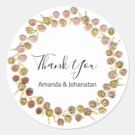 白黒サンキューモノグラムゴールデンバラ ラウンドシール