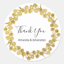 白黒サンキューモノグラムゴールデンリースクラス ラウンドシール