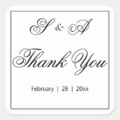 白黒サンキュー結婚ズ スクエアシール (正面)