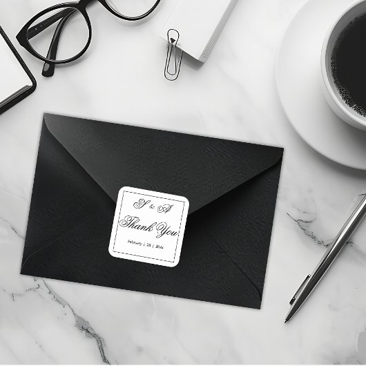 白黒サンキュー結婚ズ スクエアシール