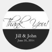 白黒サンキュー結婚式の引き出物シール ラウンドシール (正面)